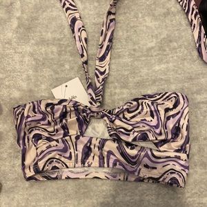 Purple pattern halter top